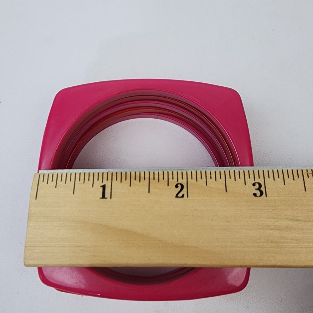 5 Colorful Pink Red Bangle Bracelets Stackable Square - Picture 6 of 6